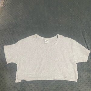 Aerie Light Gray women’s cropped Short Sleeve Tee